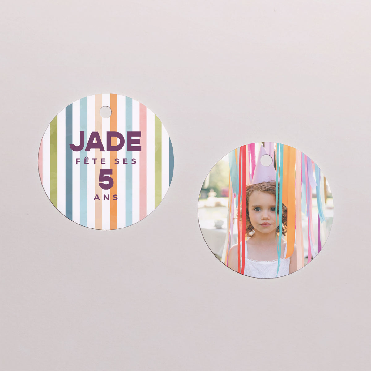 Etiquette perforée Anniversaire Enfant Ronde Rainbow of colour photo