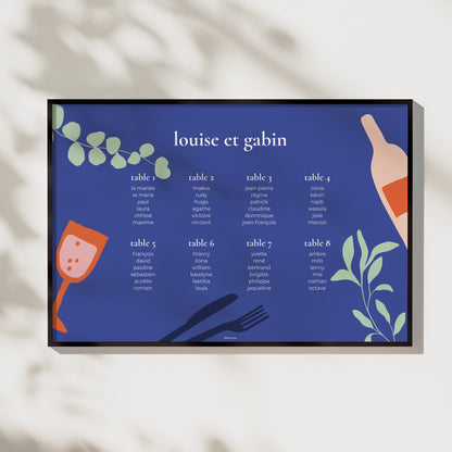 Plan de table Mariage Paysage 90 x 60 cm Good time photo N° 1