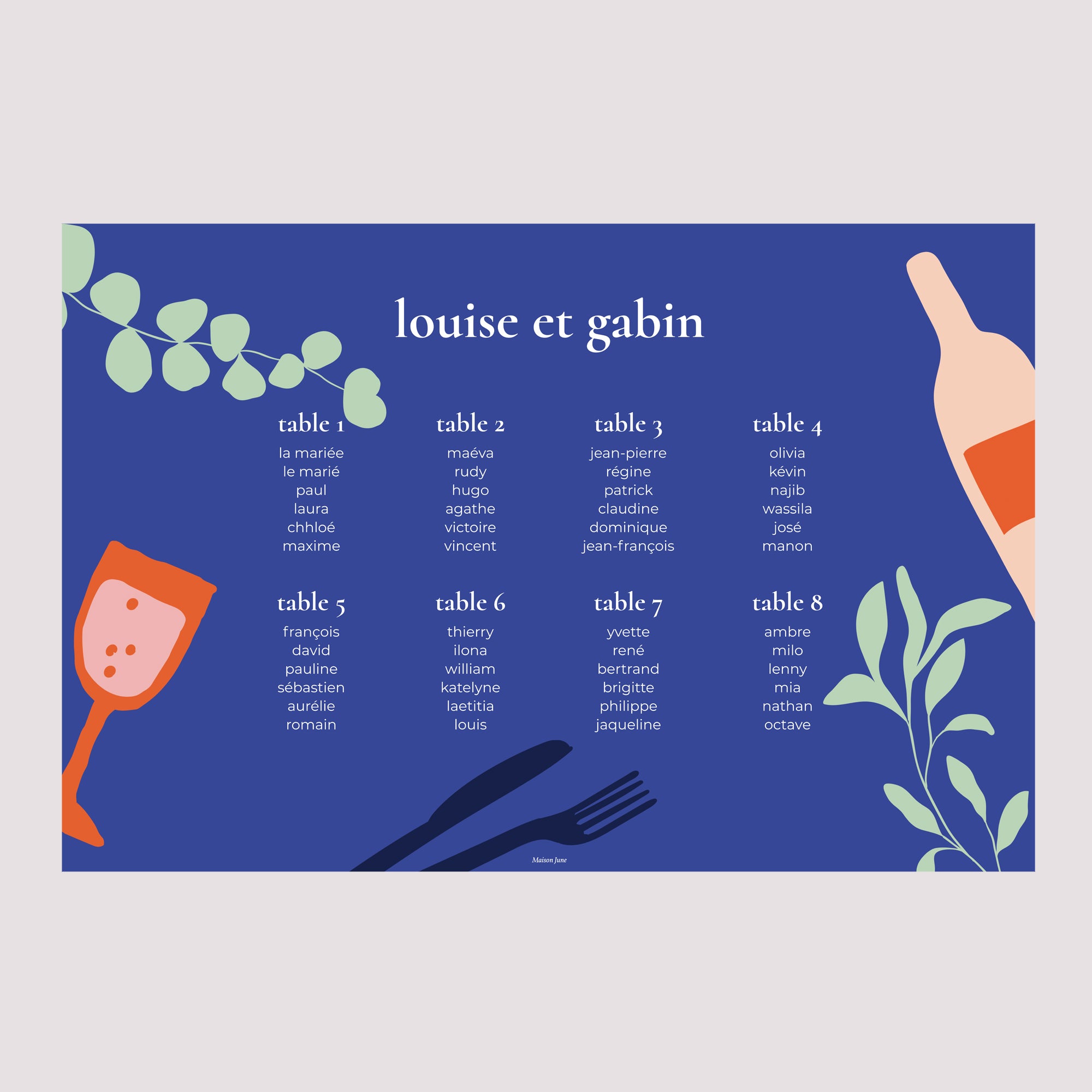 Plan de table Mariage Paysage 90 x 60 cm Good time photo N° 2