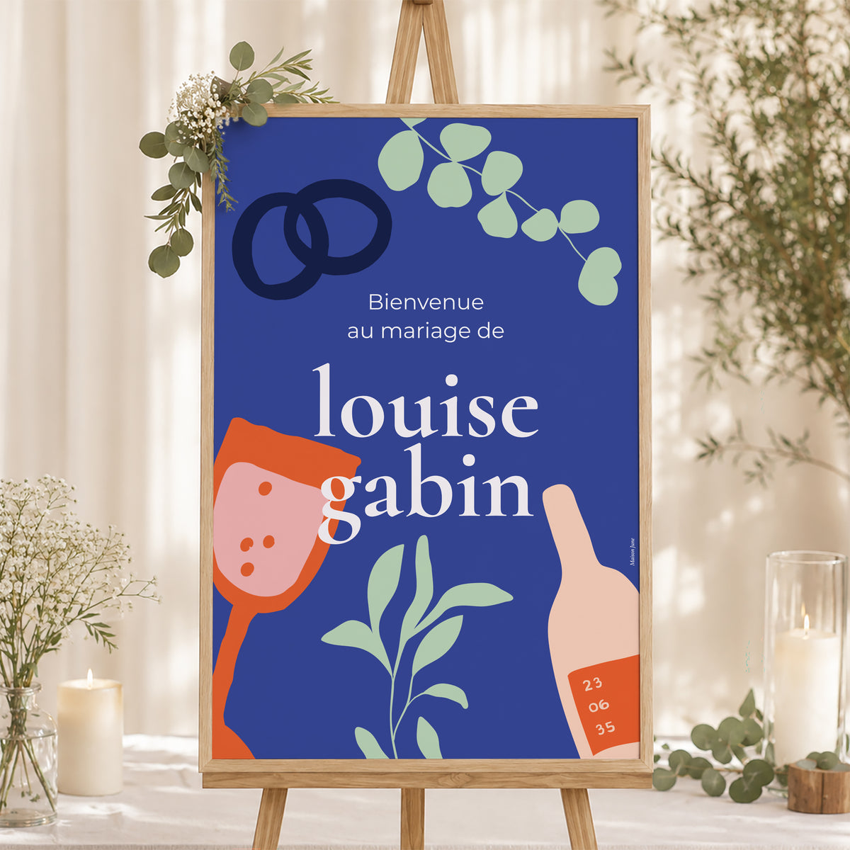 Panneau bienvenue Mariage Portrait 60 x 90 cm Good time photo N° 1