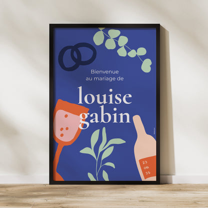 Panneau bienvenue Mariage Portrait 60 x 90 cm Good time photo N° 1