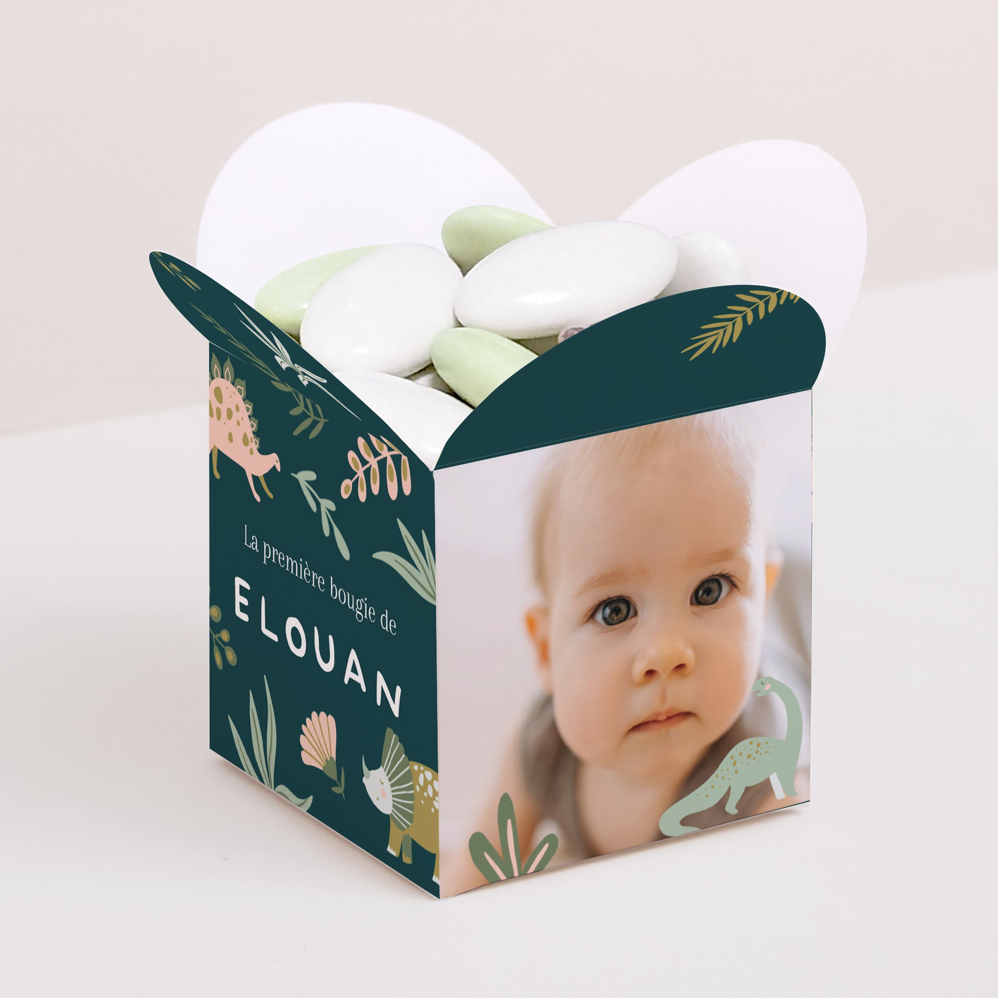 Boîte à bonbons Anniversaire Enfant Ouverture papillon Dinomania photo N° 1