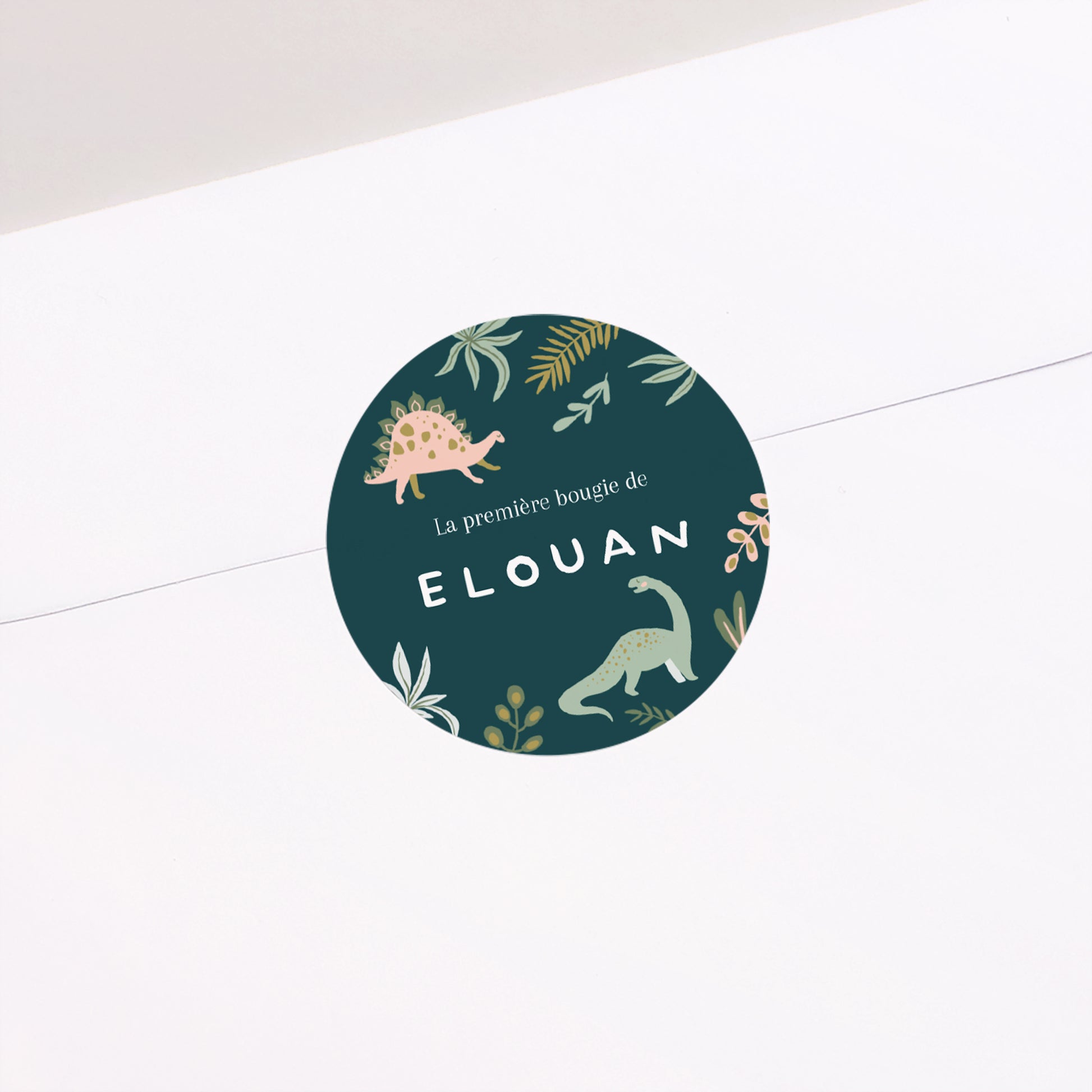Sticker Anniversaire Enfant Rond Dinomania photo N° 1