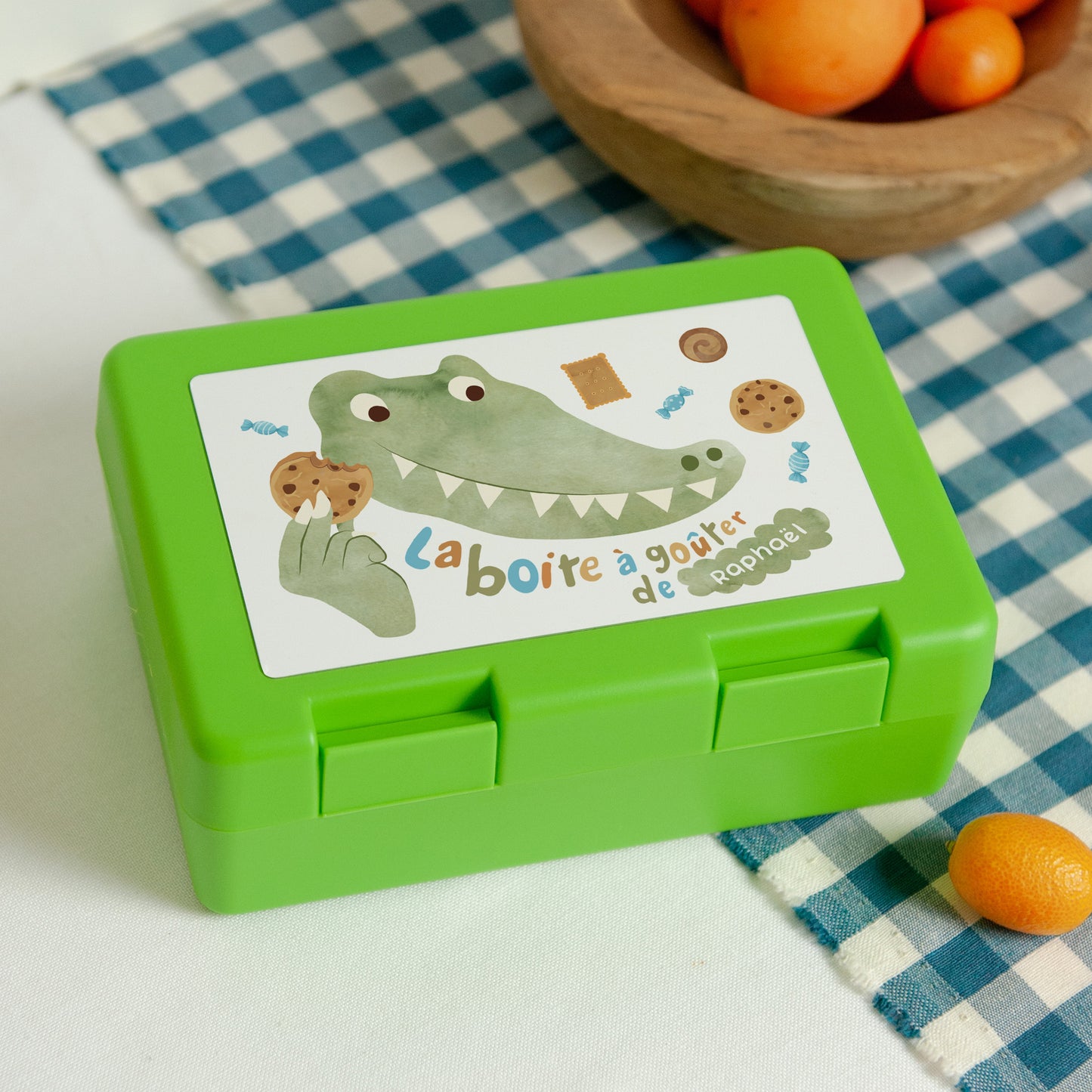 Boite goûter Anniversaire Enfant Verte Anniversaire croco photo N° 2