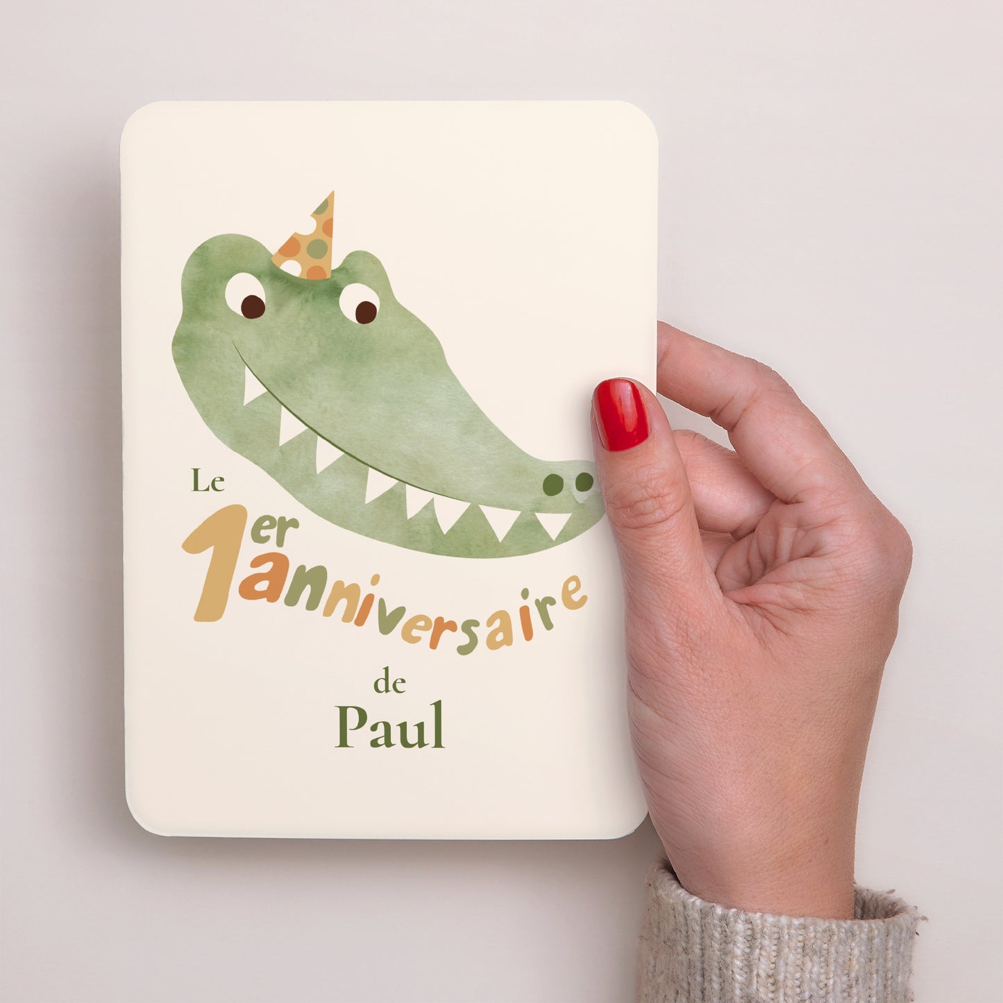 Invitations Anniversaire Enfant Portrait, bords arrondis Anniversaire croco photo N° 2