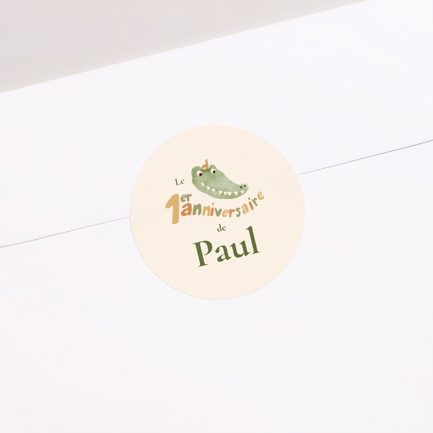 Sticker Anniversaire Enfant Rond Anniversaire croco photo N° 1