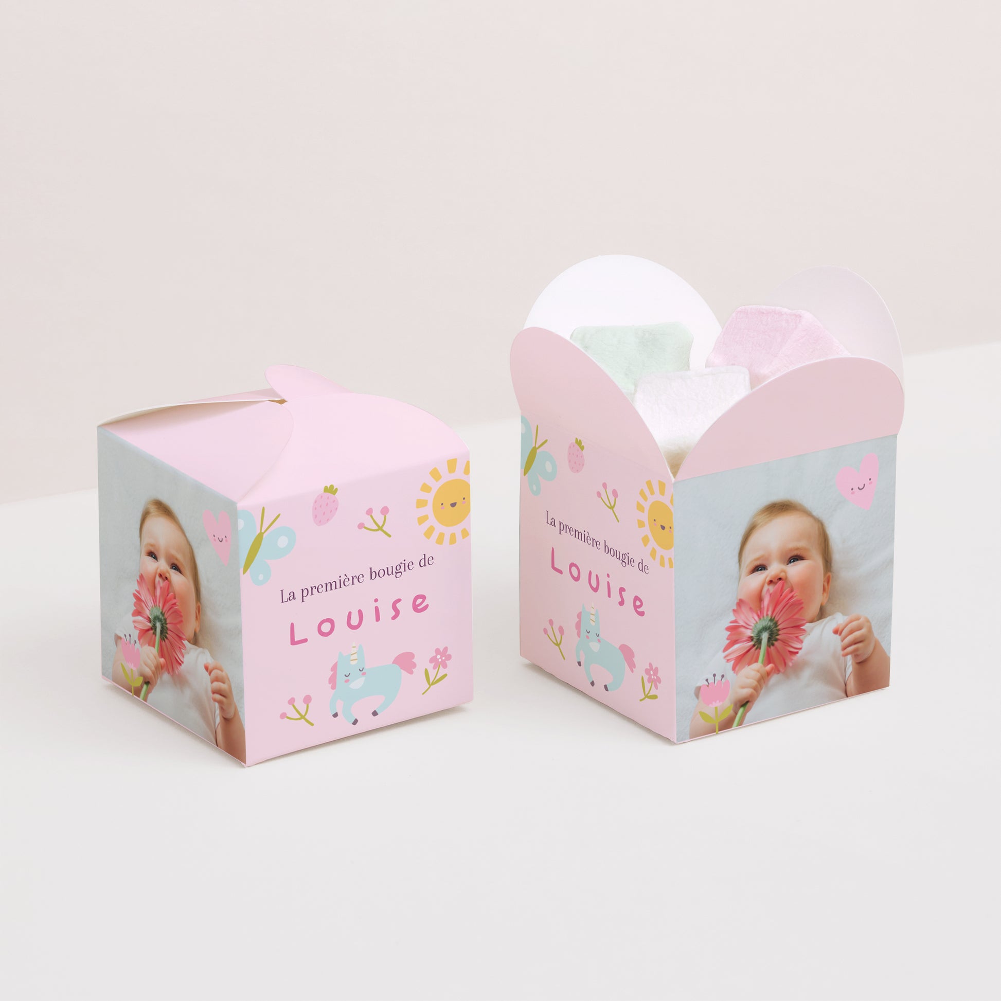 Boîte à bonbons Anniversaire Enfant Ouverture papillon Petit monde enchanté photo N° 2