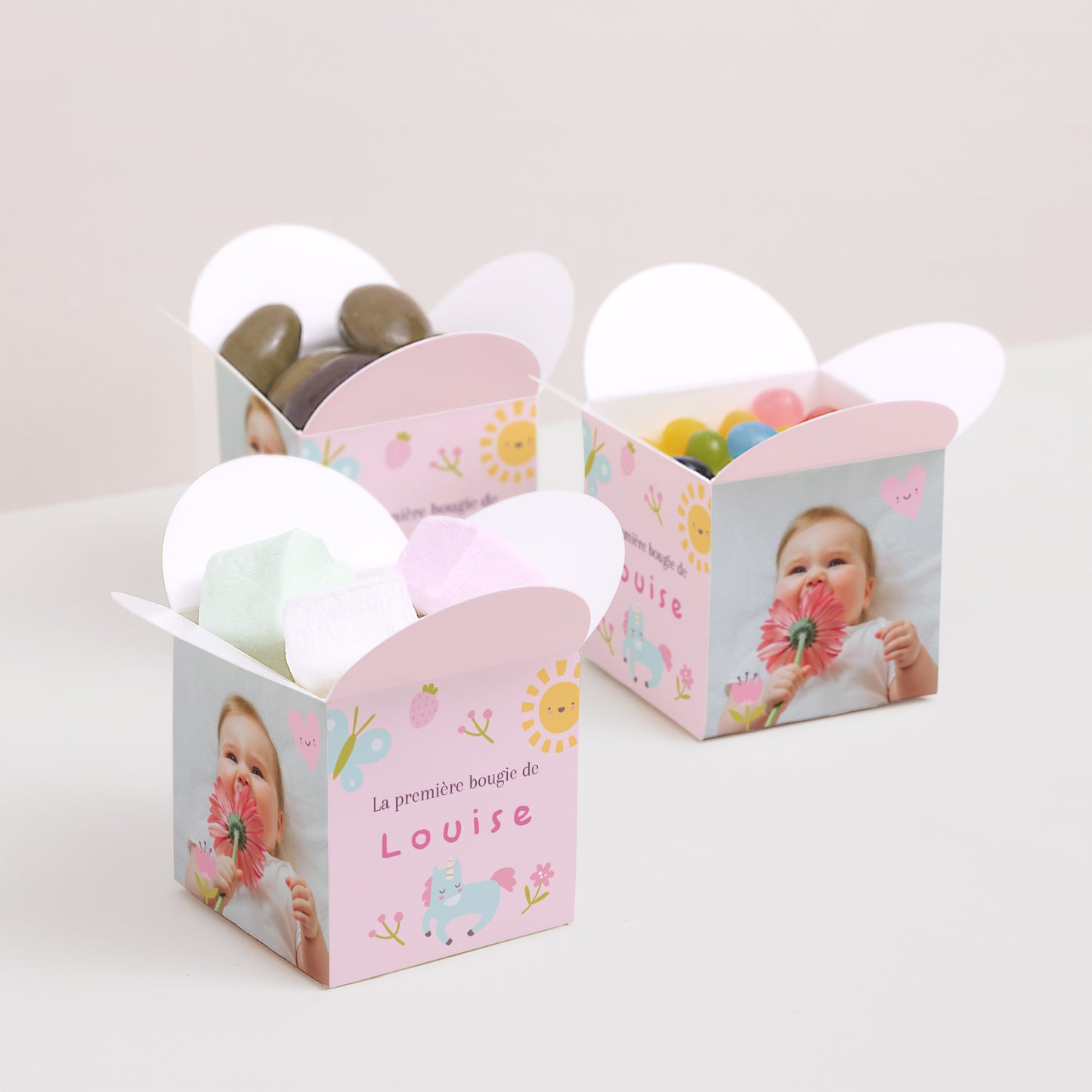 Boîte à bonbons Anniversaire Enfant Ouverture papillon Petit monde enchanté photo N° 3