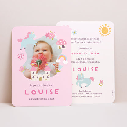 Invitations Anniversaire Enfant Portrait, bords arrondis Petit monde enchanté photo N° 1