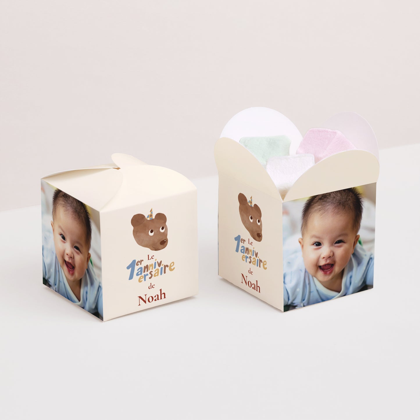 Boîte à bonbons Anniversaire Enfant Ouverture papillon Anniversaire ourson photo N° 2