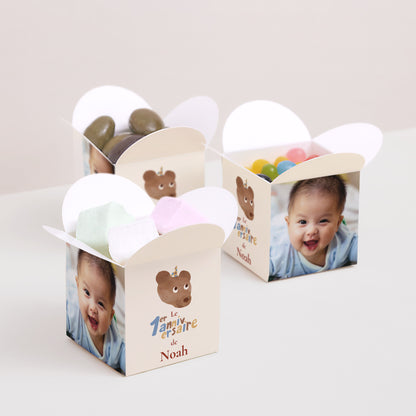 Boîte à bonbons Anniversaire Enfant Ouverture papillon Anniversaire ourson photo N° 3
