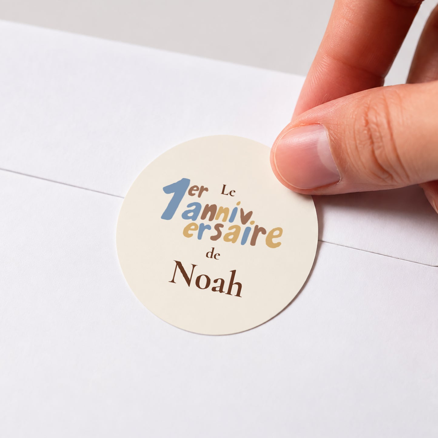 Sticker Anniversaire Enfant Rond Anniversaire ourson photo N° 1