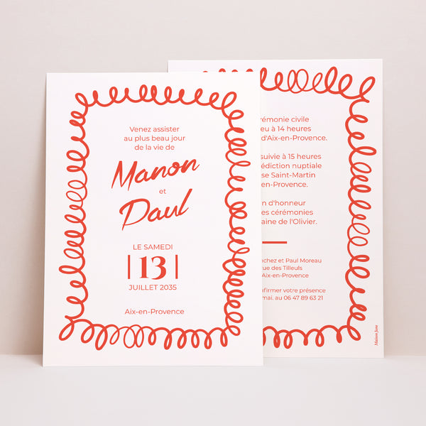 Faire-part Mariage Grand format rectangle La Dolce Vita photo