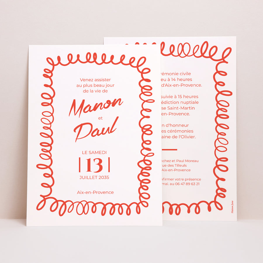 Faire-part Mariage Grand format rectangle La Dolce Vita photo