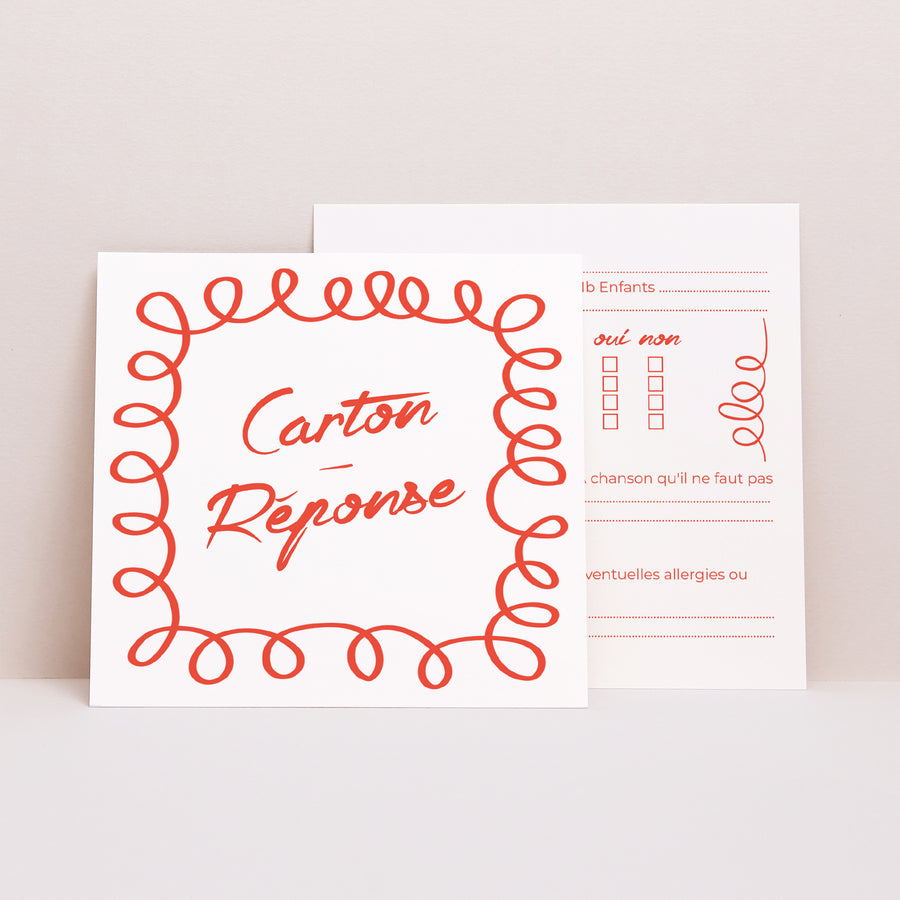 Carton réponse Mariage Carré La Dolce Vita photo