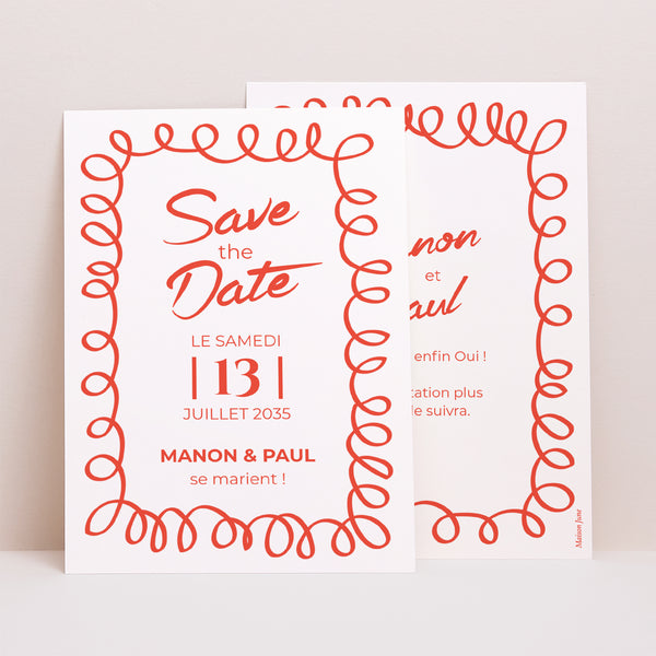 Save the date Mariage Portrait La Dolce Vita photo