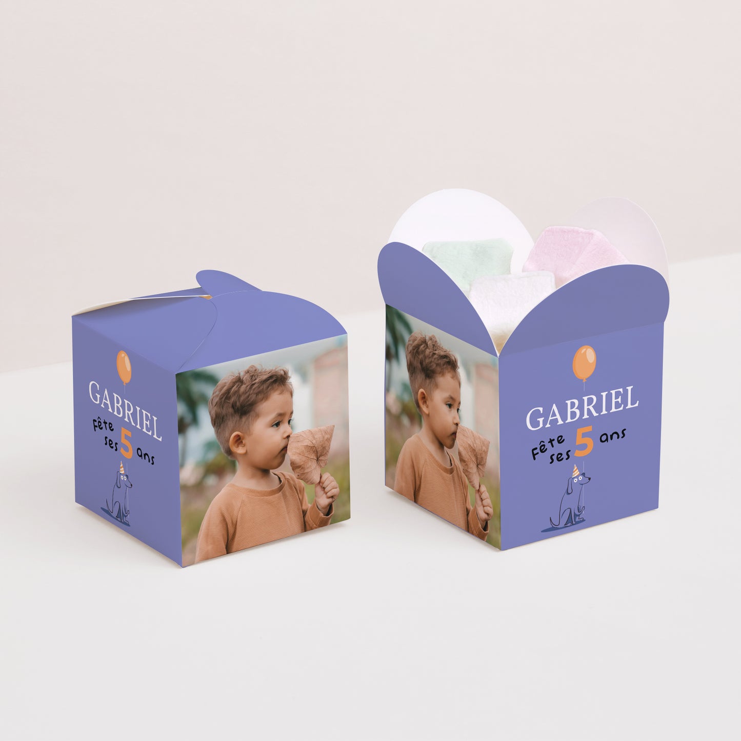 Boîte à bonbons Anniversaire Enfant Ouverture papillon Le chien bleu photo N° 2