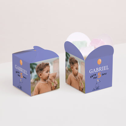 Boîte à bonbons Anniversaire Enfant Ouverture papillon Le chien bleu photo N° 2