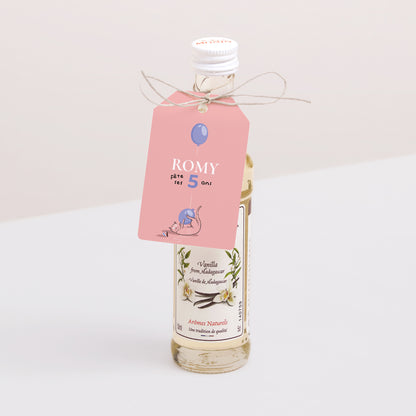 Etiquette perforée Anniversaire Enfant Fanion Le chat rose photo N° 3