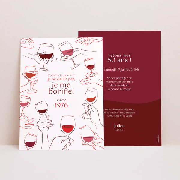 Invitations Anniversaire Adulte Portrait Trinquons ensemble photo
