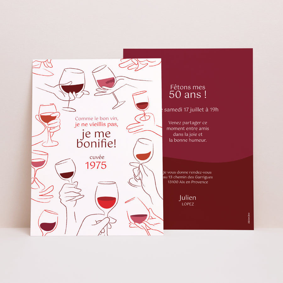Invitations Anniversaire Adulte Portrait Trinquons ensemble photo