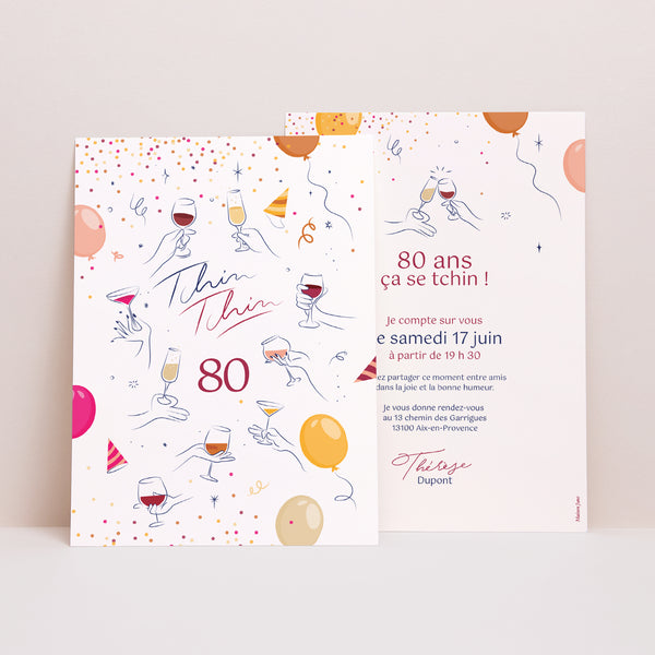 Invitations Anniversaire Adulte Portrait Tchin ! photo