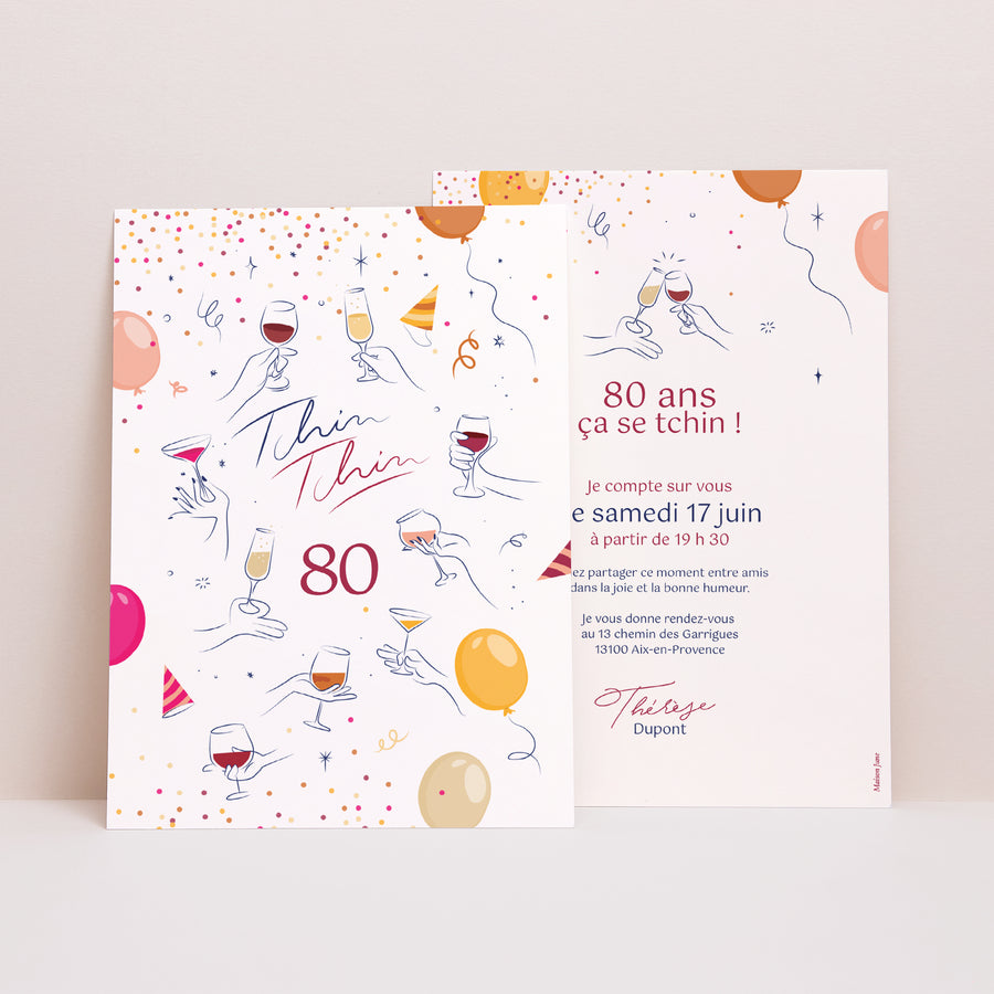 Invitations Anniversaire Adulte Portrait Tchin ! photo