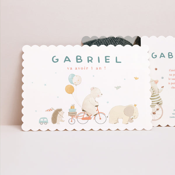 Invitations Anniversaire Enfant Paysage, bords biscuit Ma fête d'anniversaire ! photo