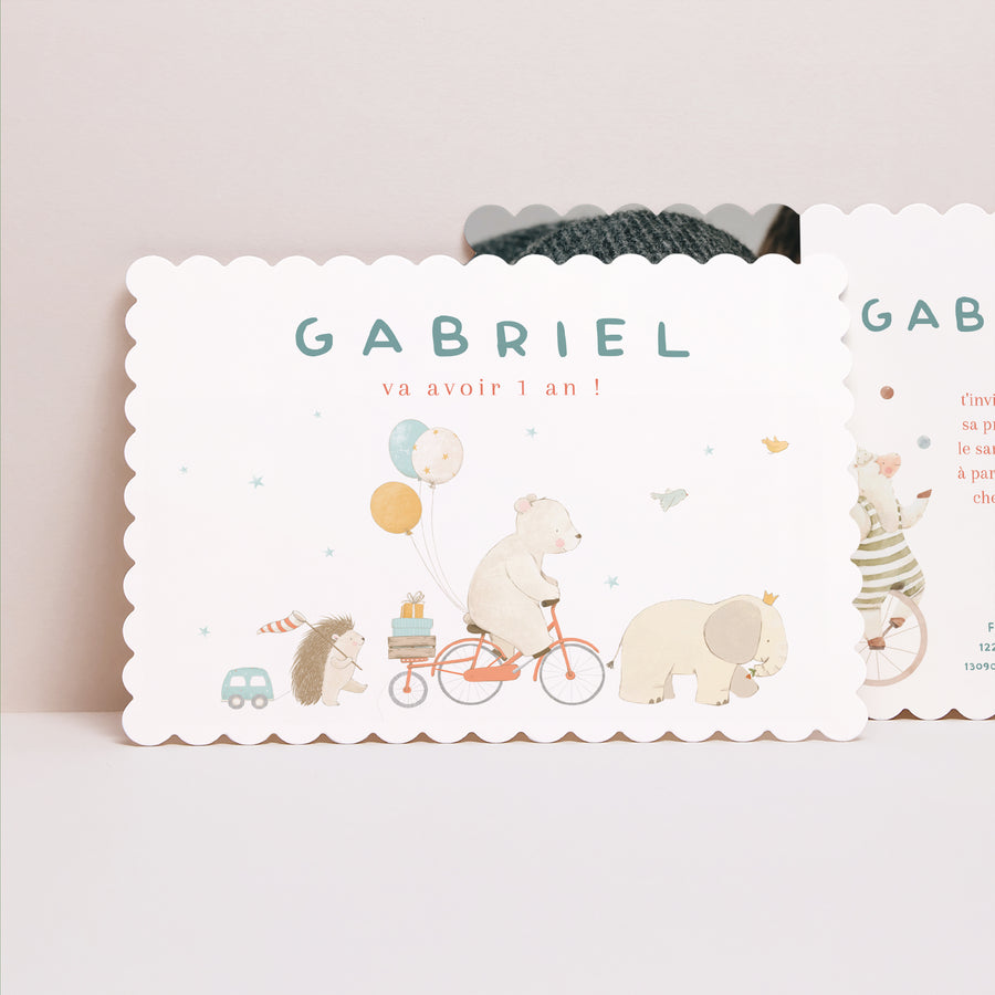Invitations Anniversaire Enfant Paysage, bords biscuit Ma fête d'anniversaire ! photo