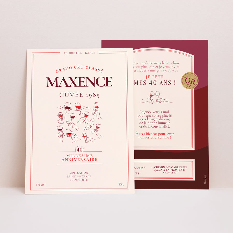 Invitations Anniversaire Adulte Portrait Mon millésime photo