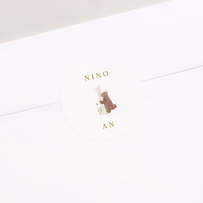Sticker Anniversaire Enfant Rond 1 an tout pile photo N° 1