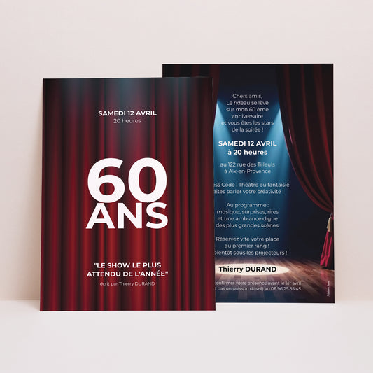 Invitations Anniversaire Adulte Portrait Show must go on photo