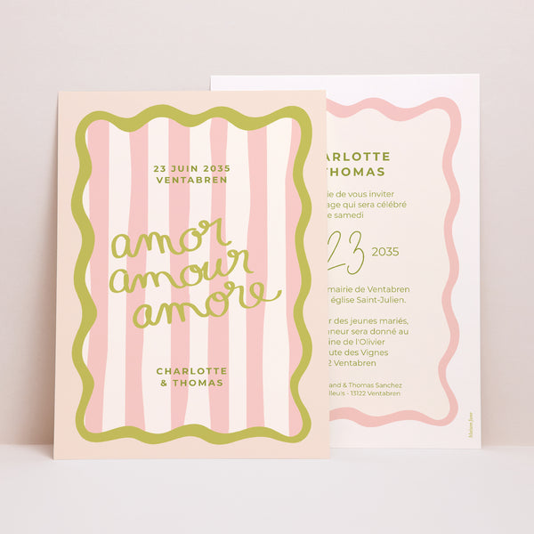 Faire-part Mariage Grand format rectangle Lisette photo