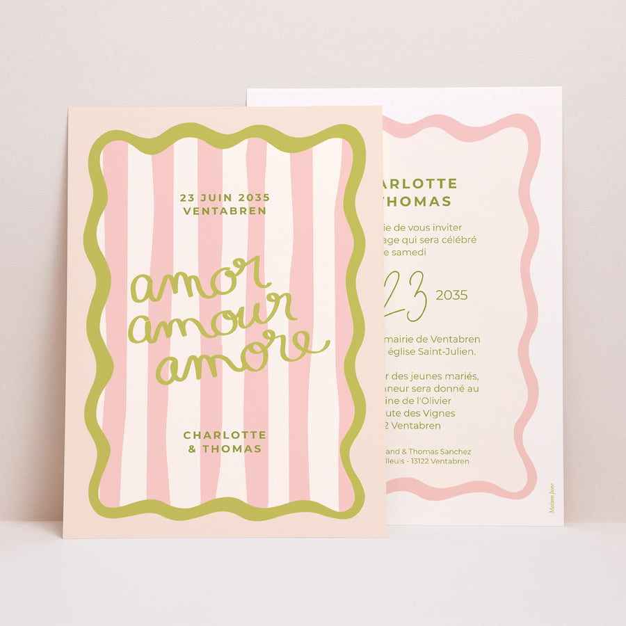 Faire-part Mariage Grand format rectangle Lisette photo
