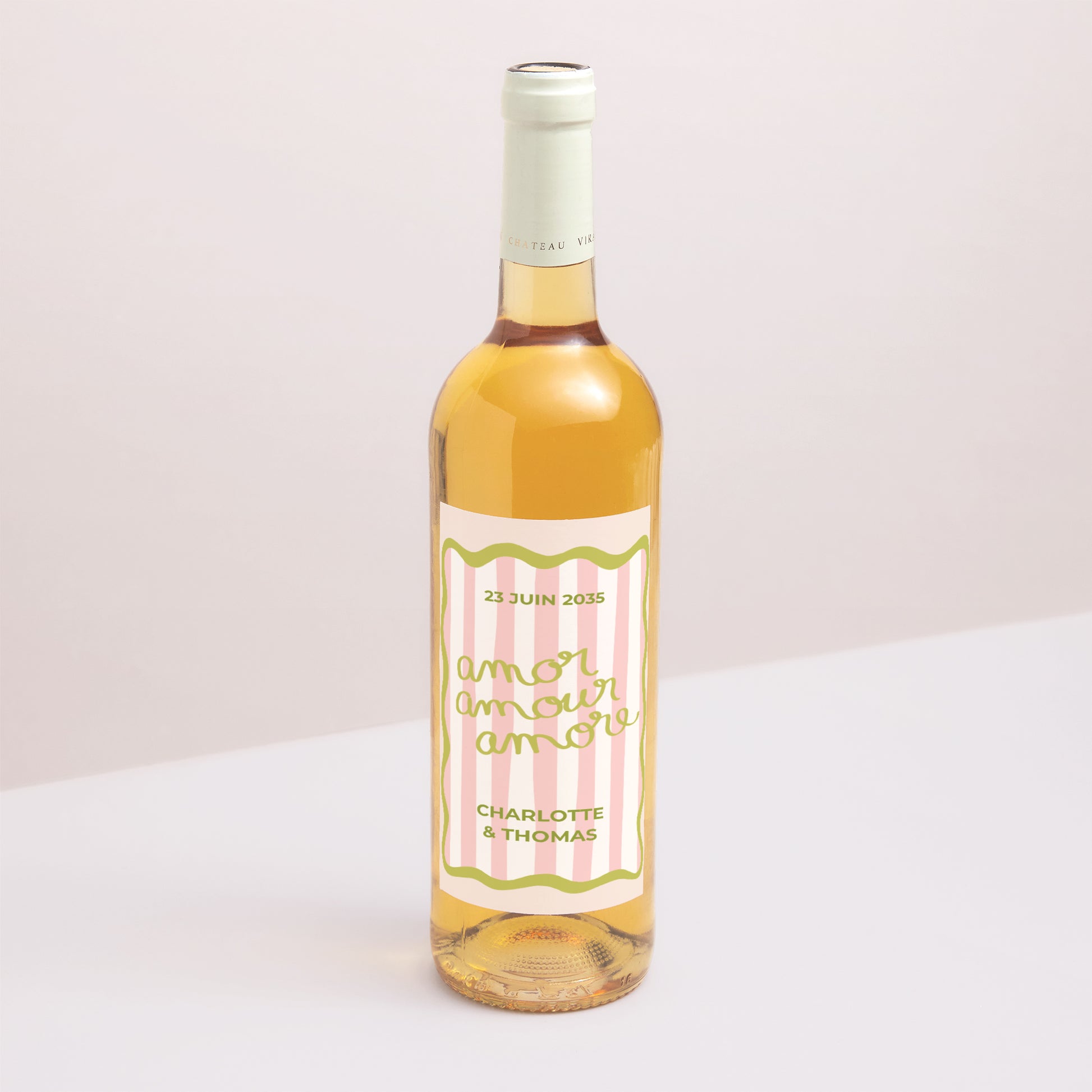 Etiquette bouteille Mariage Portrait Lisette photo N° 1