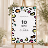 Panneau bienvenue Anniversaire Enfant Portrait 60 x 90 cm Léopard coloré photo N° 1