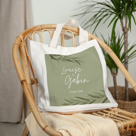 Tote bag Anse en toile Feuilles d'Olivier