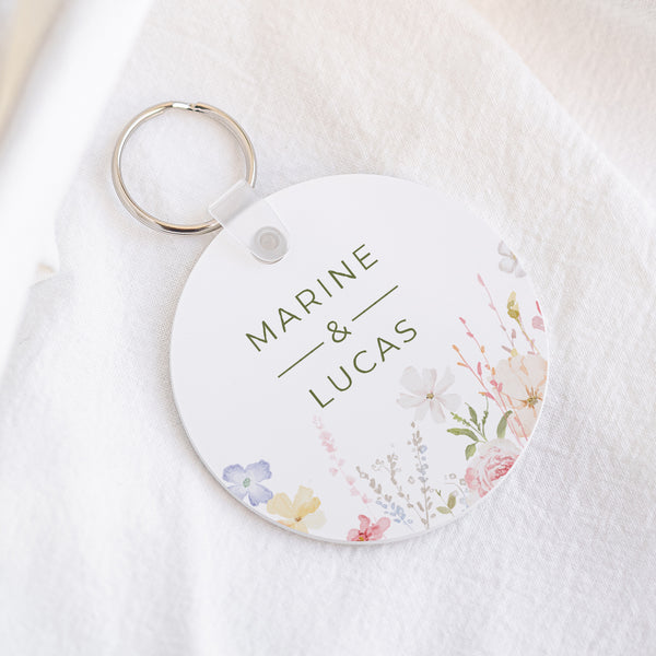 Porte-clés Rond Couronne de Fleurs Sauvages photo