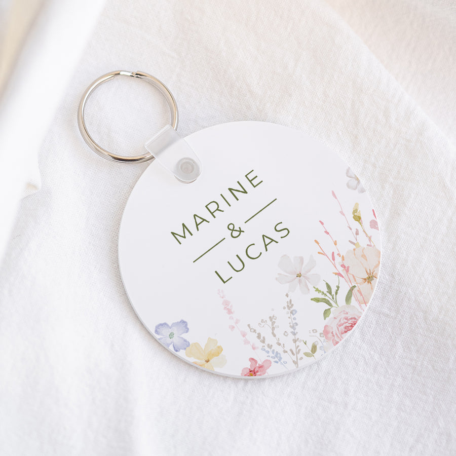 Porte-clés Objets Rond Couronne de fleurs sauvages photo