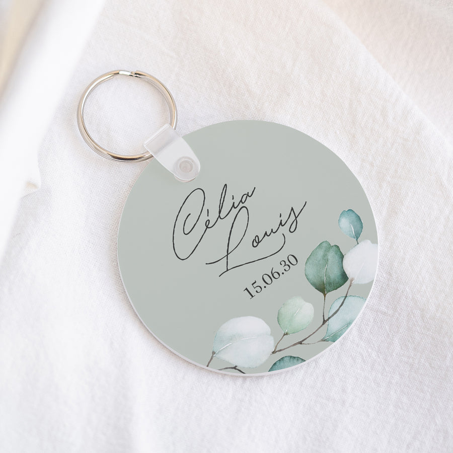 Porte-clés Objets Rond Feuilles d'eucalyptus photo