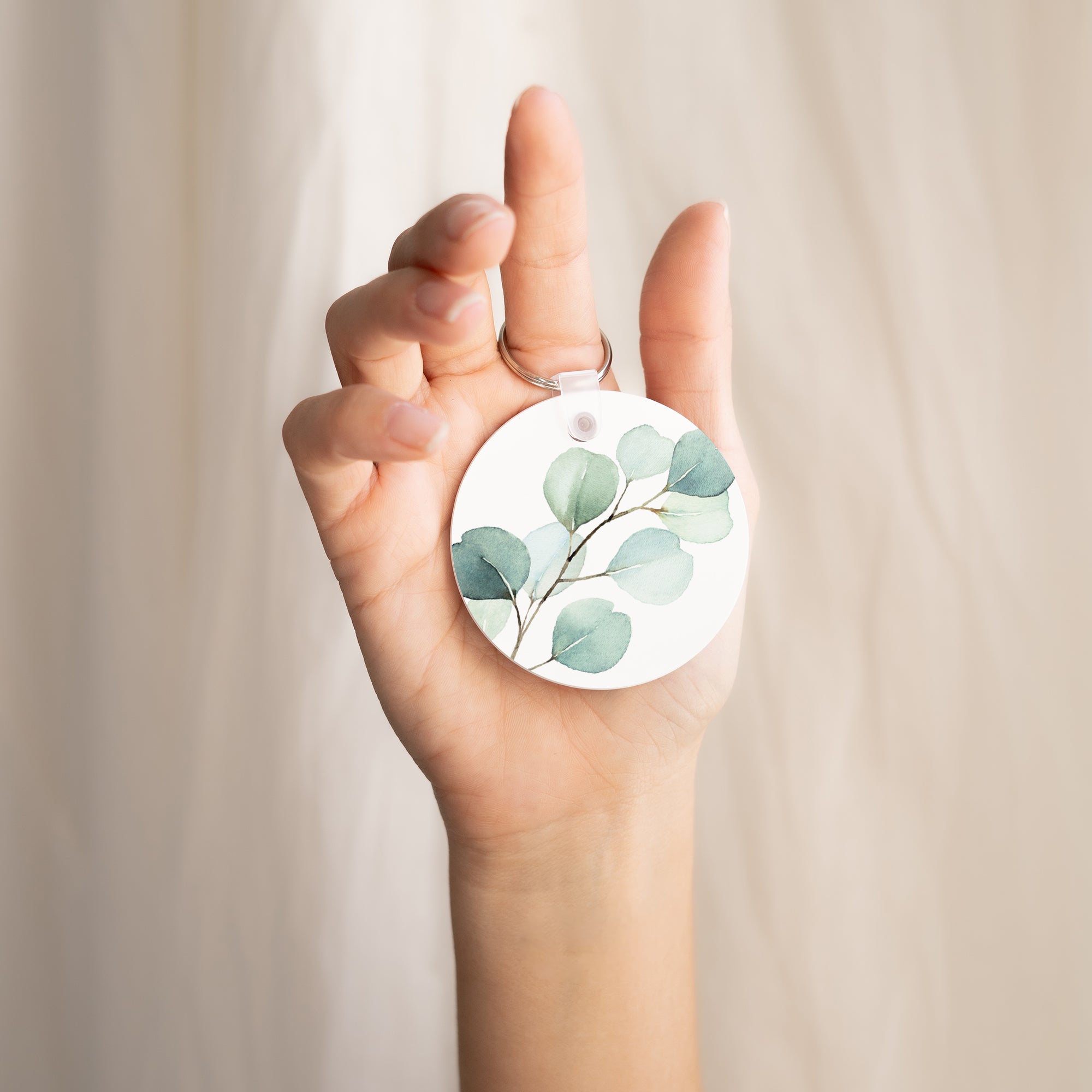 Porte-clés Rond Feuilles d'Eucalyptus photo N° 2