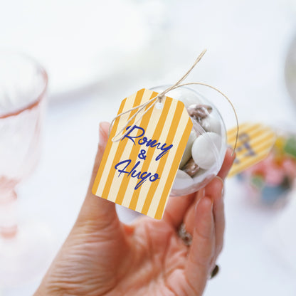 Boîte à dragées Mariage boule avec étiquette fanion Comme un air d'été photo N° 3