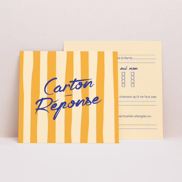 Carton réponse Mariage Carré Comme un air d'été photo