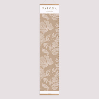 Toise Naissance Papier Fleurs crayonnées kraft photo N° 1