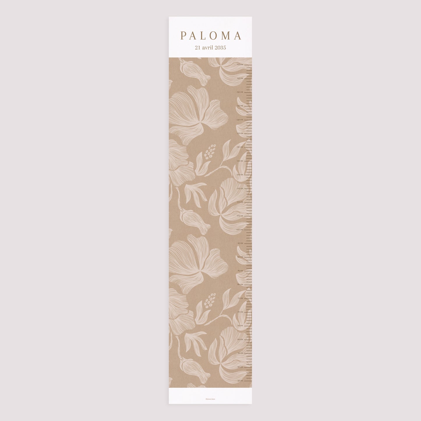 Toise Naissance Papier Fleurs crayonnées kraft photo N° 5