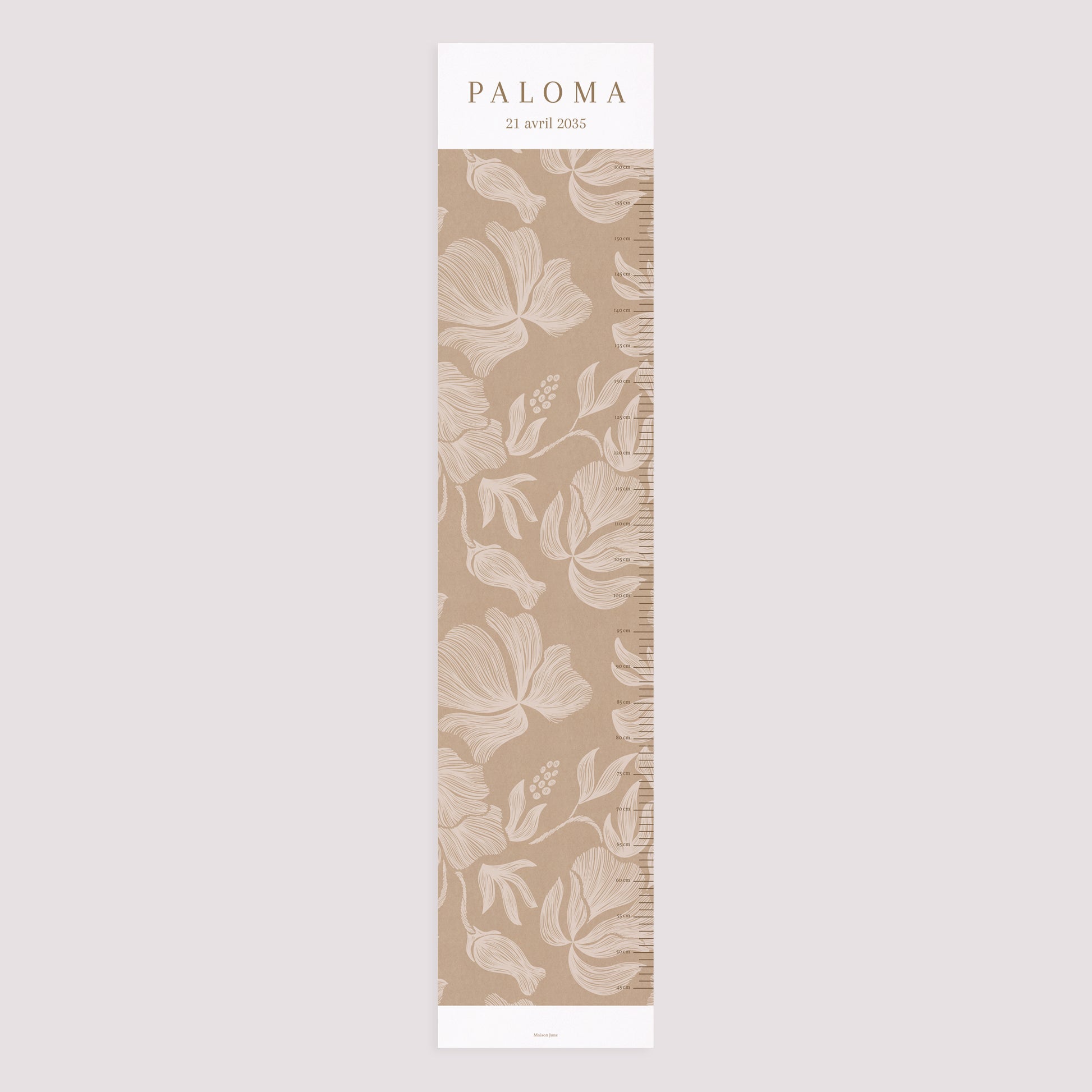 Toise Naissance Papier Fleurs crayonnées kraft photo N° 5