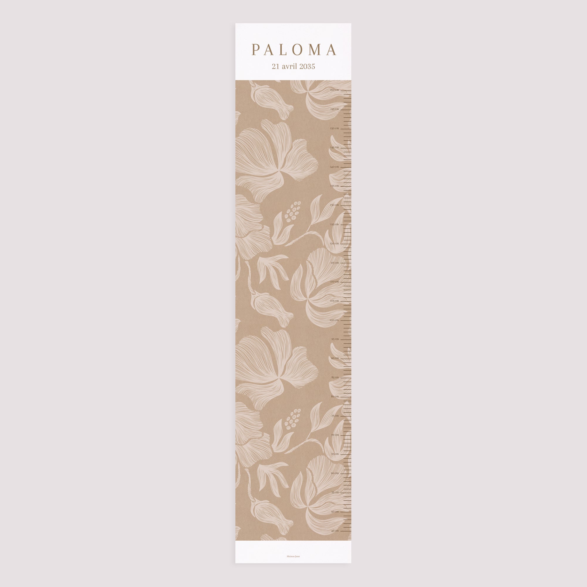 Toise Naissance Papier Fleurs crayonnées kraft photo N° 5