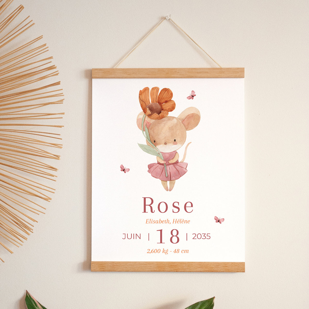 Affiche Naissance Portrait 30 x 40 cm Lilli la souris photo N° 1