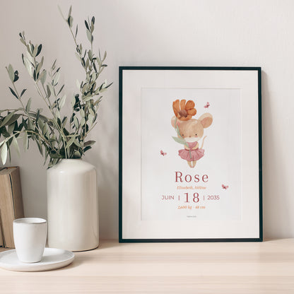Affiche Naissance Portrait Lilli la souris photo N° 1