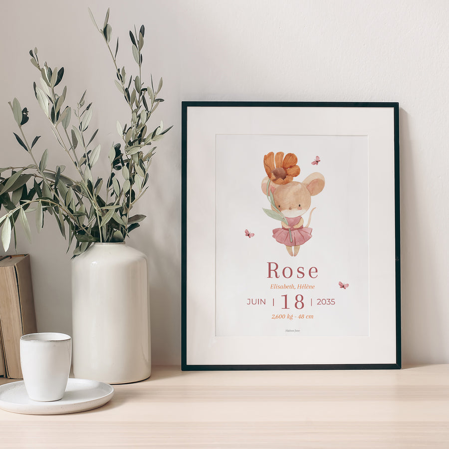 Affiche Naissance Portrait Lilli la souris photo